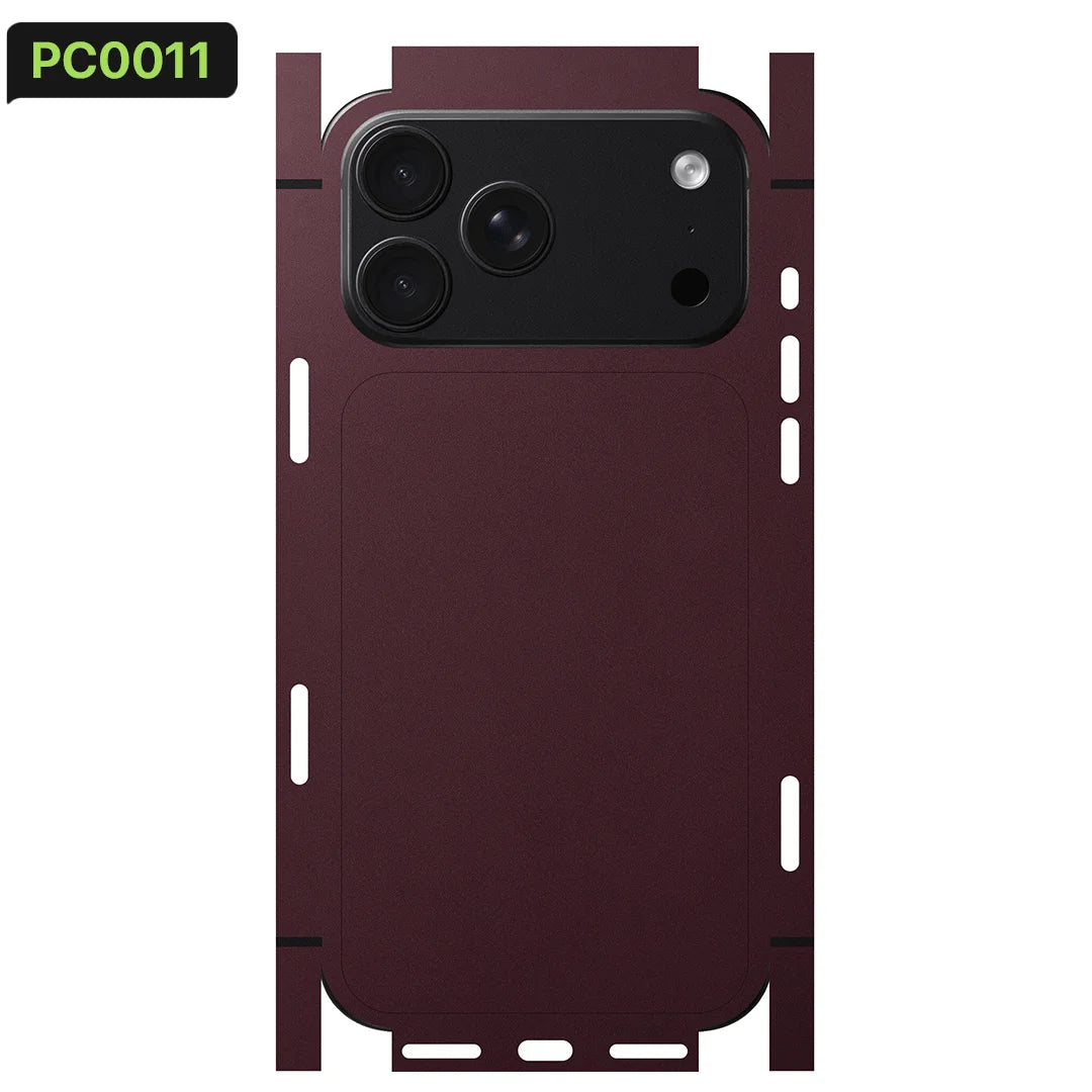 Full Wrap Skin for iPhone 18 Pro Max 18 Pro 17 Pro Max - [BURGUNDY] [PC01] | Full Wrap & Camera | Nexa Skins