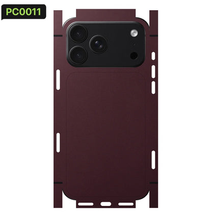 Full Wrap Skin for iPhone 18 Pro Max 18 Pro 17 Pro Max - [BURGUNDY] [PC01] | Full Wrap & Camera | Nexa Skins