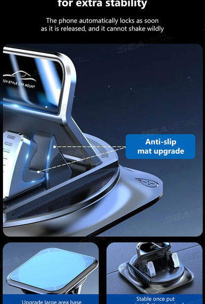SEAMETAL Universal 360° Rotatable Car Phone Holder Anti-Slip Dashboard Phone Mount Non-Slip GPS Holder Stand for All Smartphones