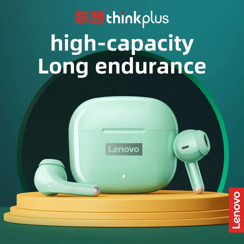 Lenovo LP40 Pro Wireless Earbuds Bluetooth 5.1 25H Playtime USB-C Fast Charge Deep Bass Touch Control IPX5 Sport Headphones