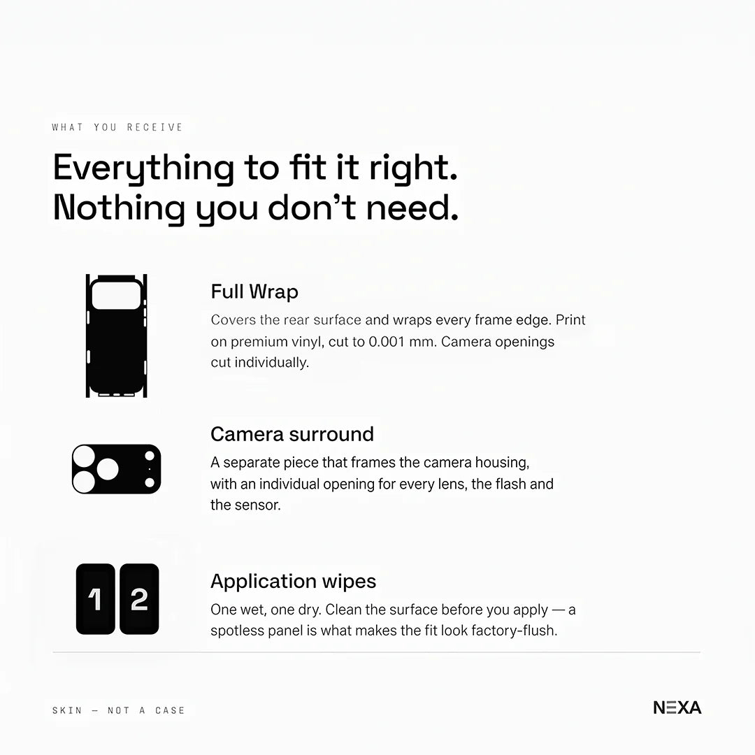 Full Wrap Skin for iPhone 18 Pro Max 18 Pro 17 Pro Max - [BURGUNDY] [PC01] | Full Wrap & Camera | Nexa Skins