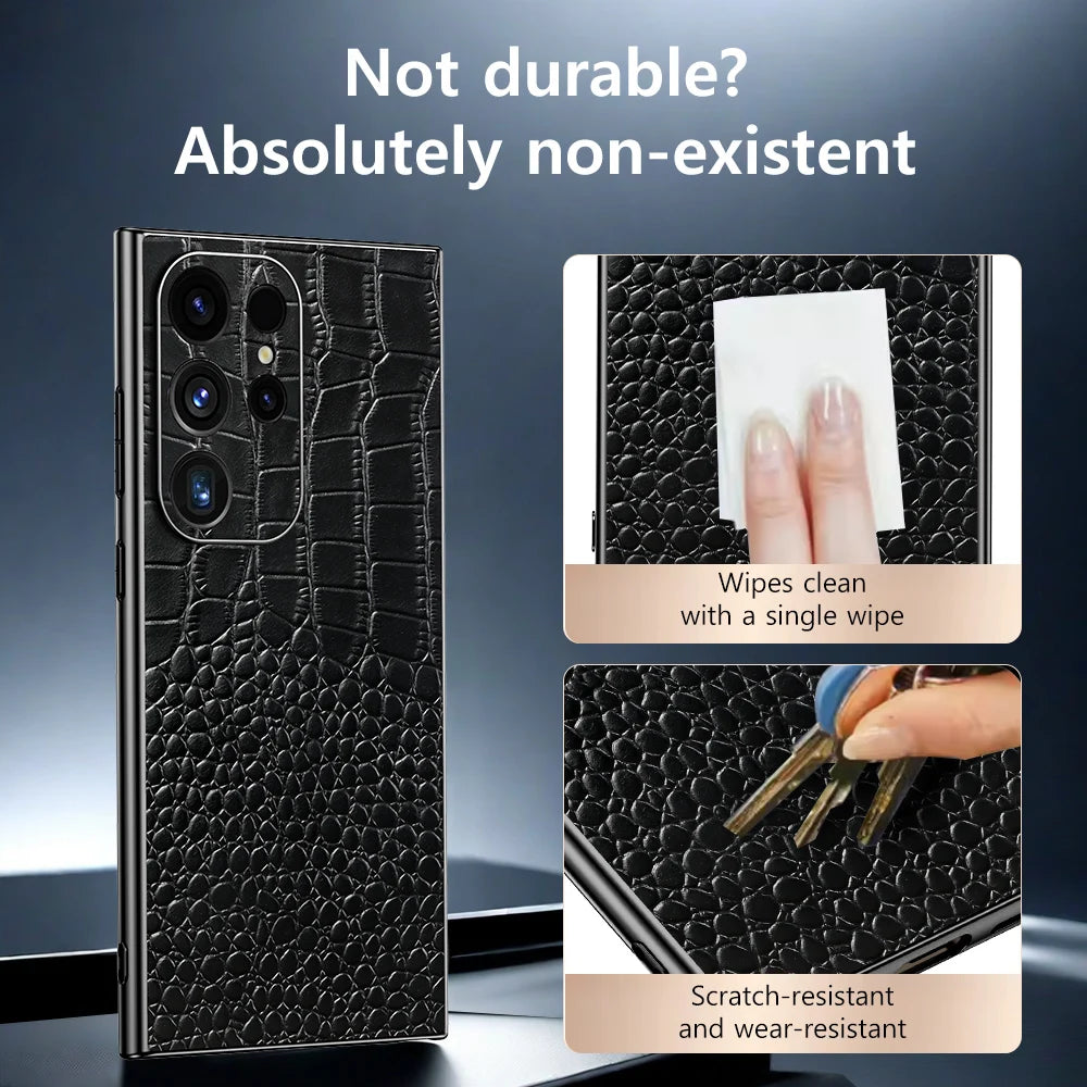 Genuine Leather Phone Case for Samsung Galaxy S 25 24 S24 S23 S25 Ultra S25ULtra S24ULtra S25 Plus Luxury Full Protection Cover
