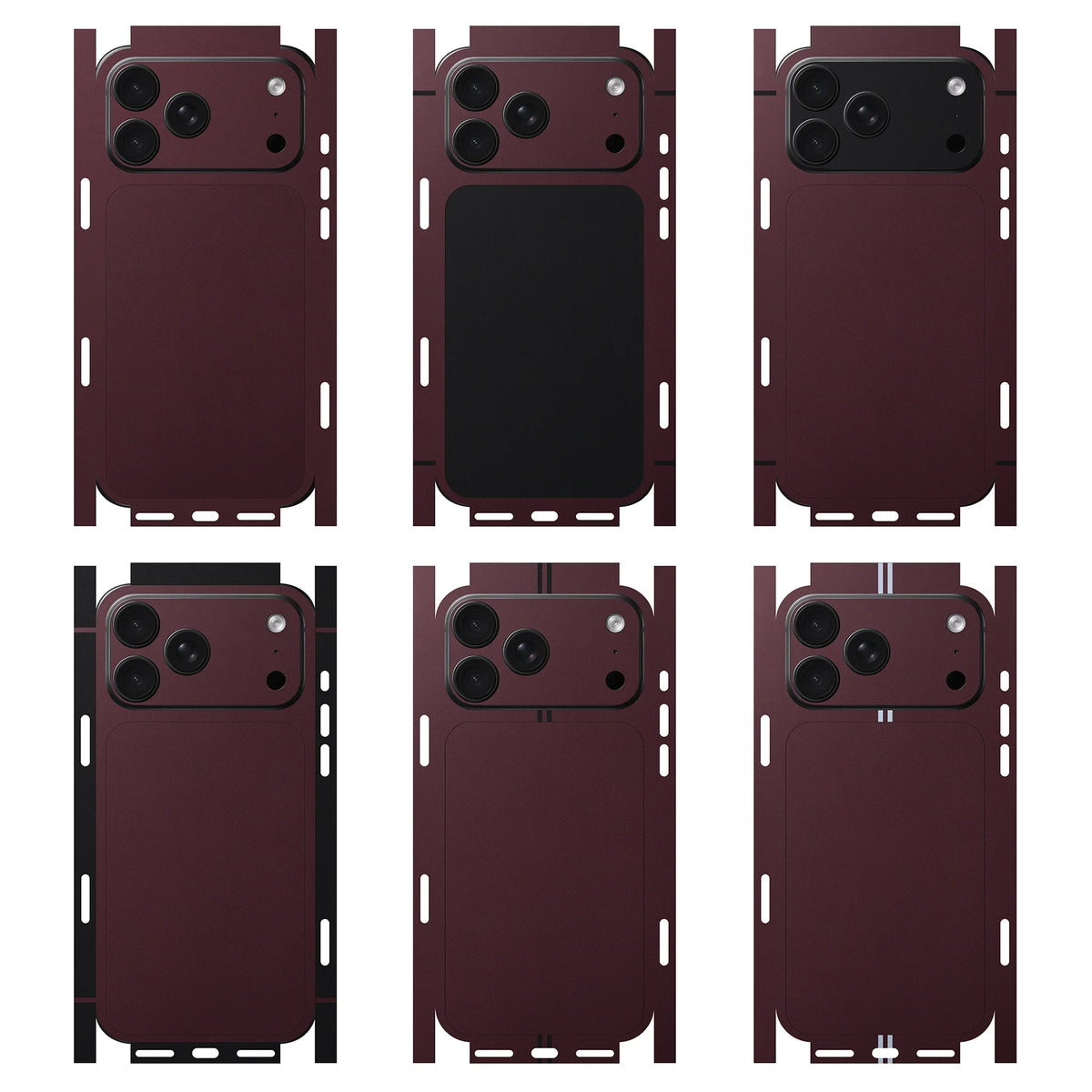 Full Wrap Skin for iPhone 18 Pro Max 18 Pro 17 Pro Max - [BURGUNDY] [PC01] | Full Wrap & Camera | Nexa Skins