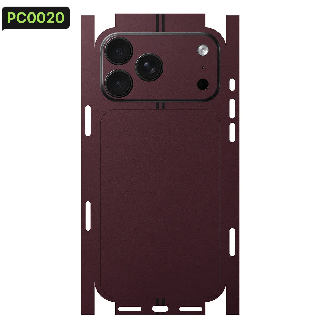 Full Wrap Skin for iPhone 18 Pro Max 18 Pro 17 Pro Max - [BURGUNDY] [PC01] | Full Wrap & Camera | Nexa Skins
