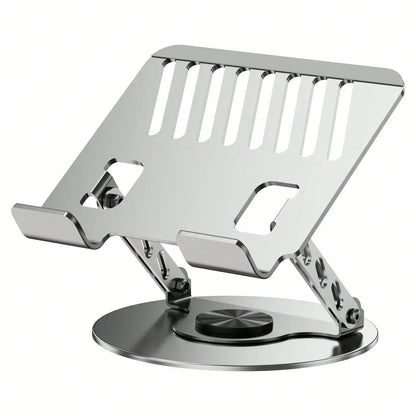 360 Degree Swivel Laptop Stand, Height Adjustable Computer Riser, Ergonomic Cooling Laptop Holder, Metal Notebook Tablet Mount