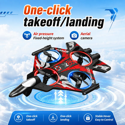 ZNLYRION Drone YL86 Fighter Shape With Screen Remote 480P Camera Fixed Height Hover Cool LED Light 360 Stunt Roll RC Quadcopter