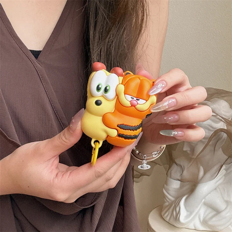 Kawaii Cute Cat Headphone Case For Apple Airpods 4 3 Pro 2 Cover Silicone Headphone Charging Cases For Airpod Pro2 Headset Funda