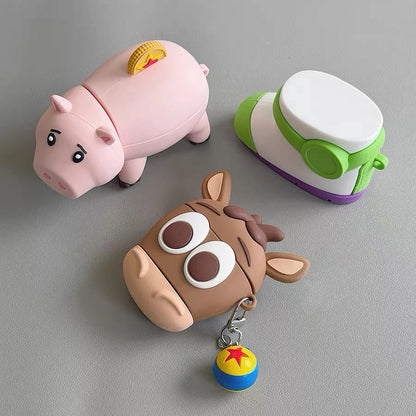 Kawaii Toy Cartoon Headphone Case Silicone Shockproof Cover for Apple Airpods 4 Airpods Pro3 Pro2 4 Earphone Case with Charm Cov