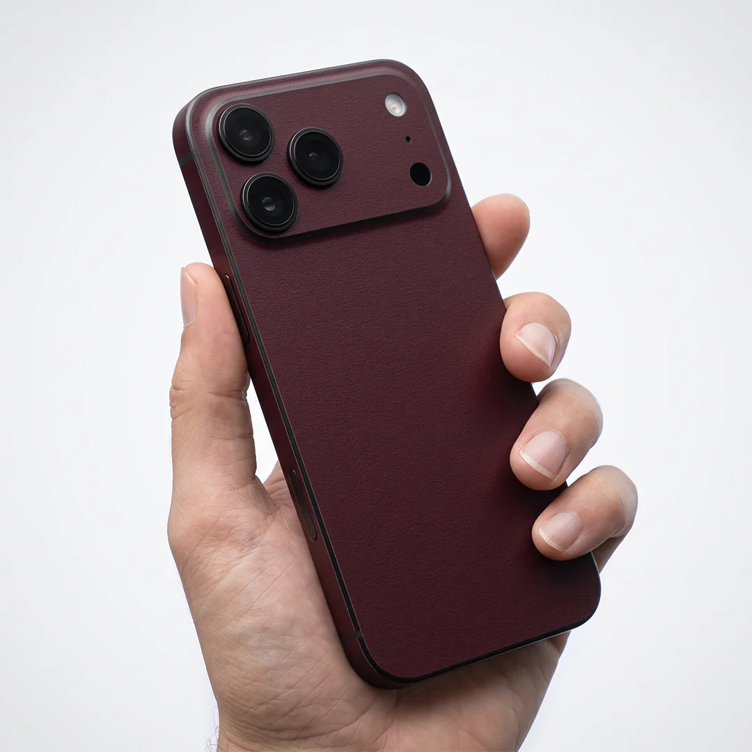 Full Wrap Skin for iPhone 18 Pro Max 18 Pro 17 Pro Max - [BURGUNDY] [PC01] | Full Wrap & Camera | Nexa Skins
