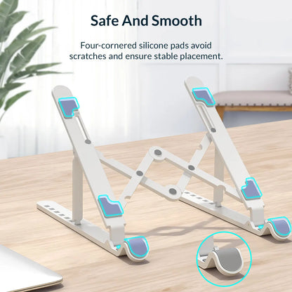 ORICO Portable Laptop Stand Riser Foldable Adjustable Notebook Holder Vertical Computer Stand Desk 7 Angles for MacBook Tablets