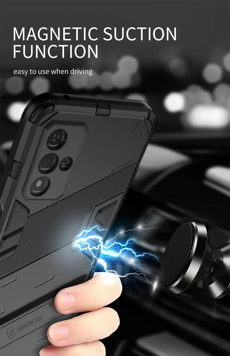 For Motorola Edge 50 Fusion 5G Case Magnetic Armor Shockproof Stand Phone Cases for Moto Edge50 Fusion Edge50Fusion Back Cover