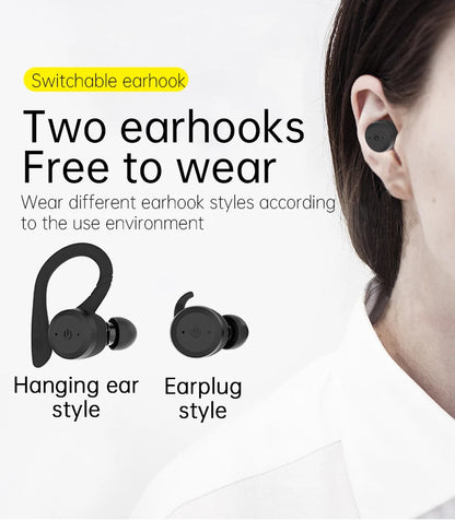 Bluetooth Wireless Headphones with Mic Sports Waterproof TWS Bluetooth Earphones Key Control Wireless Headsets Earbuds Phone