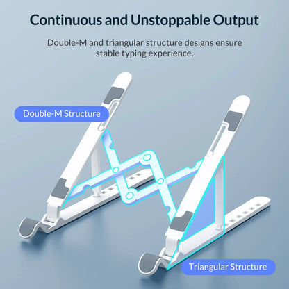 ORICO Portable Laptop Stand Riser Foldable Adjustable Notebook Holder Vertical Computer Stand Desk 7 Angles for MacBook Tablets