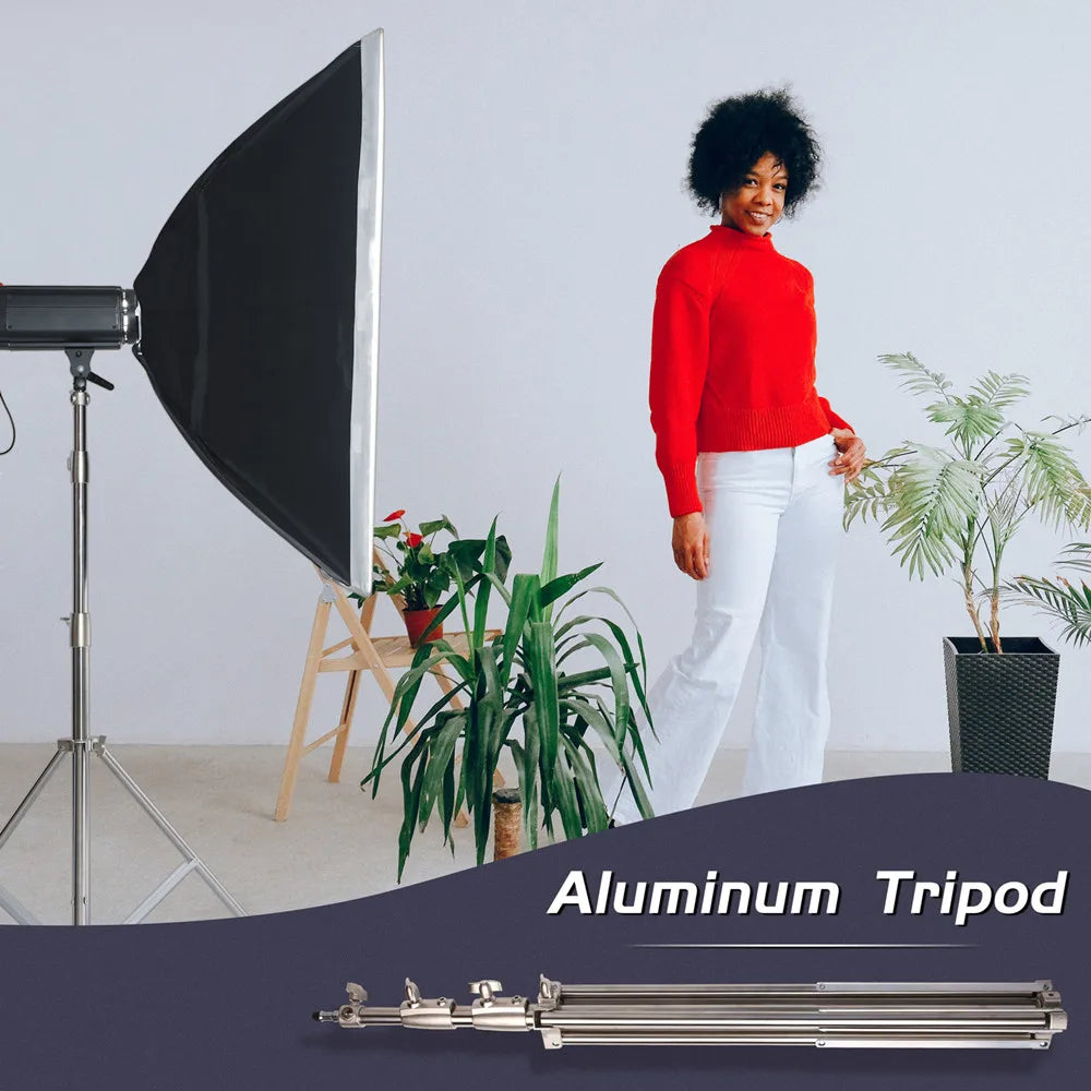 2/2.9M Tripod Super Stable Big Tripod Foldable Light Stand Lifting Frame Wheels Photography Softbox Photo Studio Stainless Steel