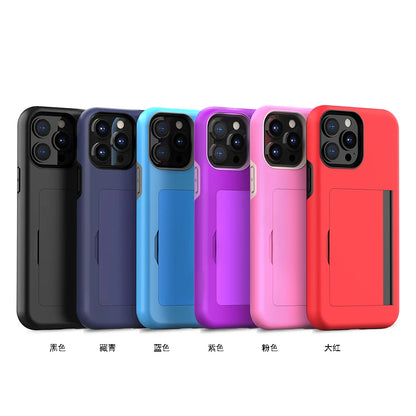Case For iPhone 16 Pro Max 16Plus 16Pro 15 14 13 Wallet 3-Card Slot Credit Card Holder Case For iPhone 16 Pro Max Cover Coque