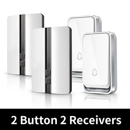 Wireless Doorbell Self-Powered No Battery Waterproof IP44 Wide Voltage 110-240V Global Plugs Long Range Remote Control CE