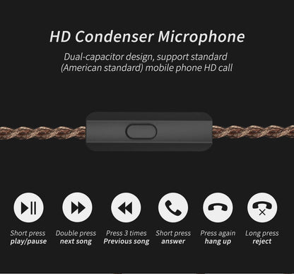 CCA-C10 HiFi Headphones 4BA+1DD Hybrid Technology Music Sports Gaming Earphones Detachable Cable 2pin 0.75mm Wired Earbuds