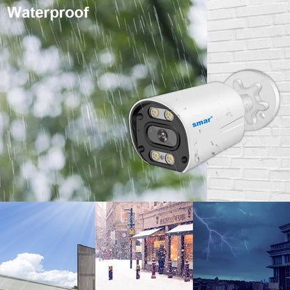 Smar 4K 8MP POE IP Camera Built-in Microphone Outdoor Waterproof H.265 Audio Video Surveillance CCTV Home Security Onvif XMEye