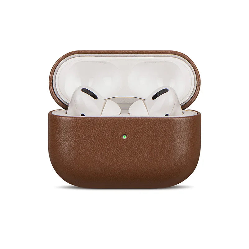 Genuine Leather for Apple AirPods Pro 3 Case Luxury Sheep Skin Protective Cover for AirPods Pro 3rd Generation 2025 Coffee Color