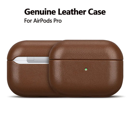 Genuine Leather for Apple AirPods Pro 3 Case Luxury Sheep Skin Protective Cover for AirPods Pro 3rd Generation 2025 Coffee Color