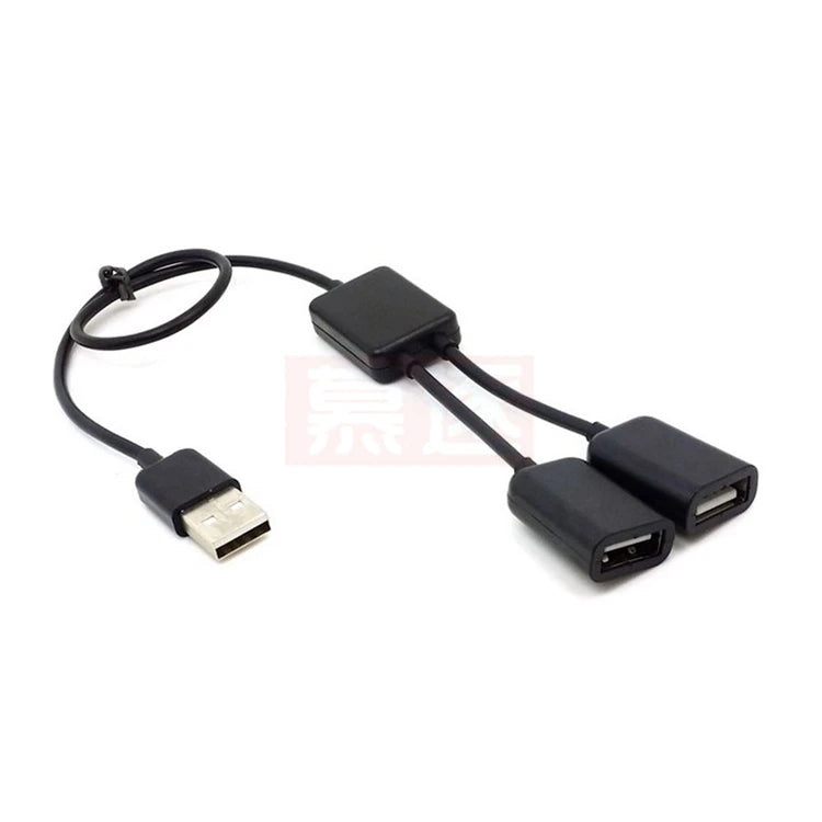 Schwarz USB 2,0 Dual Ports Hub Kabel Bus power Für Laptop Macbook Notebook PC & Maus & Flash Disk