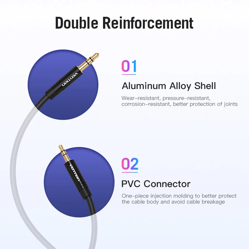 Vention Aux Cable 2.5mm to 3.5mm Audio Cable Jack 3.5 to 2.5 Male Aux Cable For Car Smartphone Speaker Headphone Mobile Phone