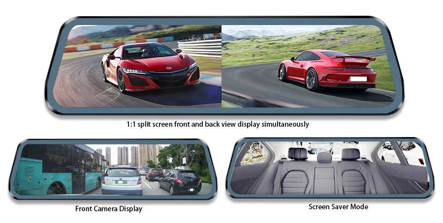 Mirror Camera for Car Touch Screen Video Recorder Rearview Mirror Dash Cam Front and Rear Camera Mirror DVR Black Box