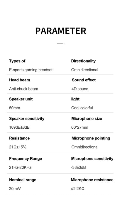 G58 G60 Gaming Headset 7.1 Stereo SVirtual Surround Bass Earphone Headphone with Mic LED Light for Computer PC Gamer Foldable