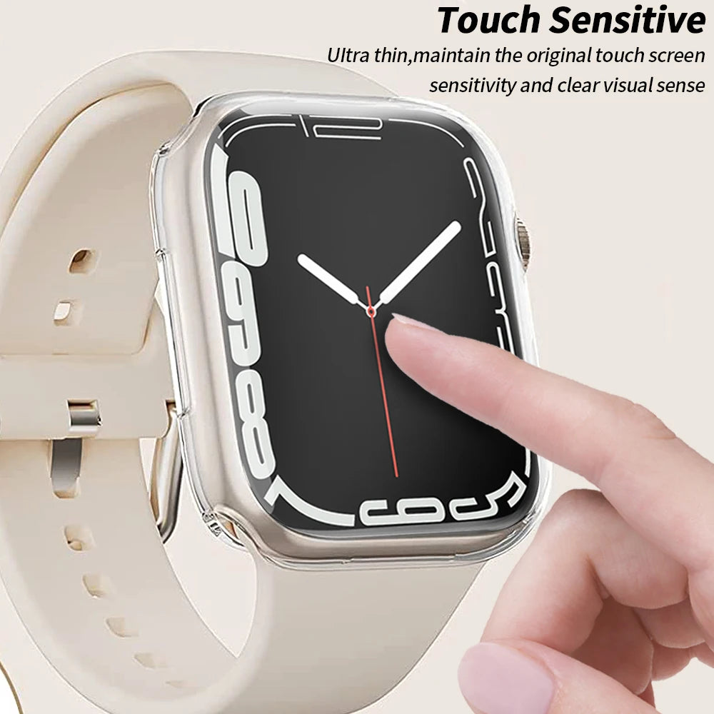 Screen Protector for Apple Watch Case 45mm 41mm 44MM 40MM 42mm 38MM Full TPU Bumper Cover Accessories iWatch Series 9 8 7 SE 6 3