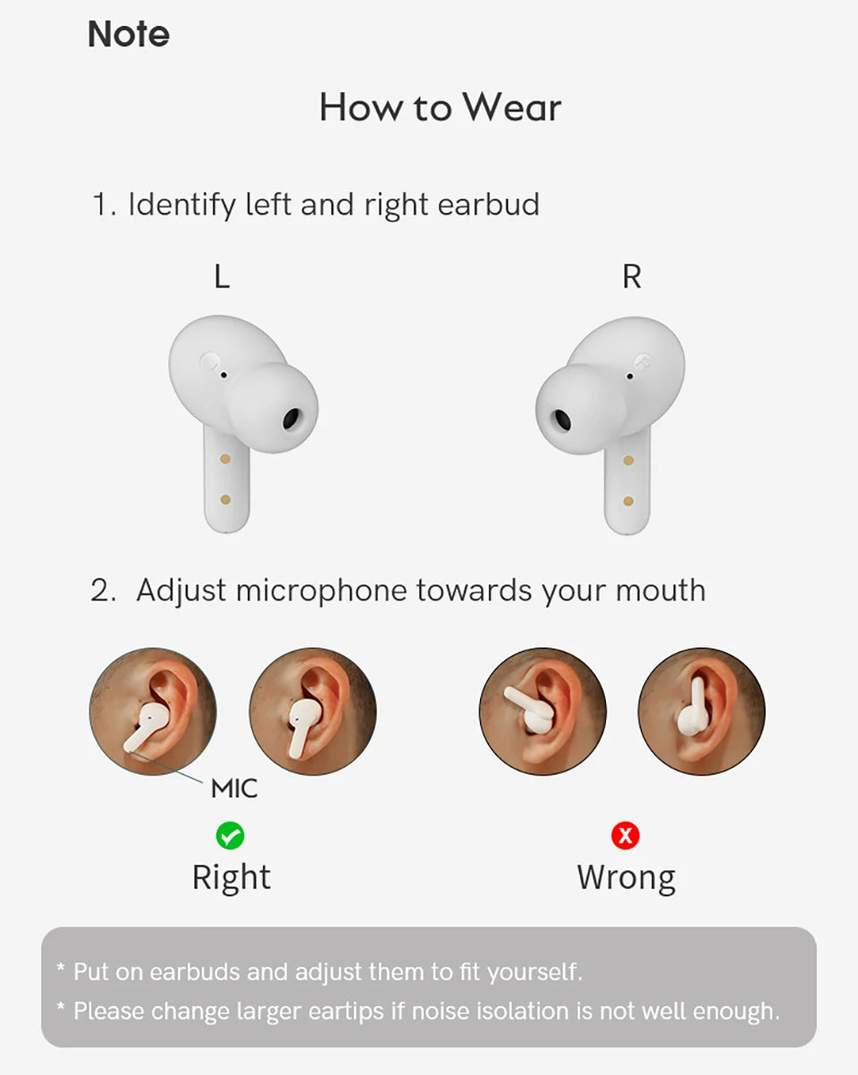 QCY T13 Wireless Bluetooth Earphone with 4 Mics ENC HD Call Headset V5.1 TWS Earphone Touch Control Earbuds Long Standby 40H