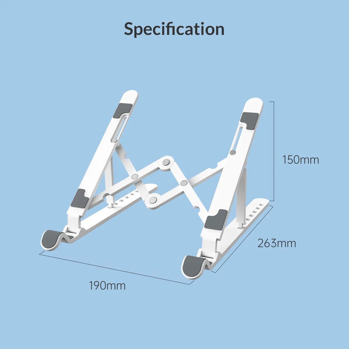 ORICO Portable Laptop Stand Riser Foldable Adjustable Notebook Holder Vertical Computer Stand Desk 7 Angles for MacBook Tablets