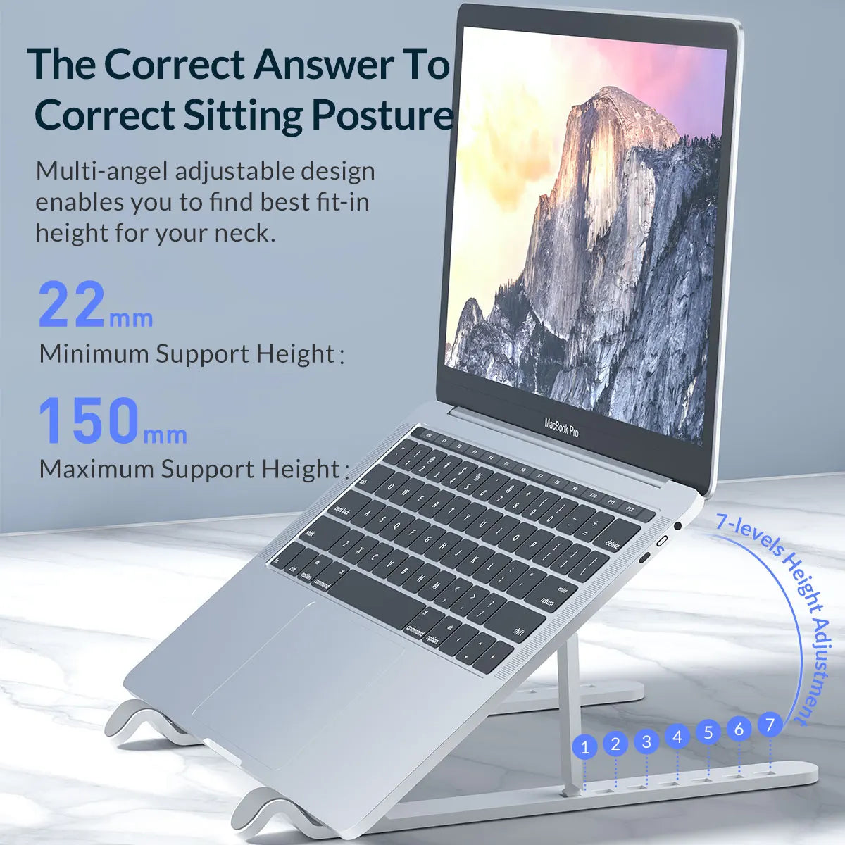 ORICO Portable Laptop Stand Riser Foldable Adjustable Notebook Holder Vertical Computer Stand Desk 7 Angles for MacBook Tablets