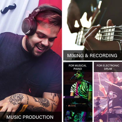 Oneodio Wired HiFi Headphones Professional Studio DJ Headphones With Mic Over Ear Hi-Res Headset Monitoring For AMP Guitar Phone