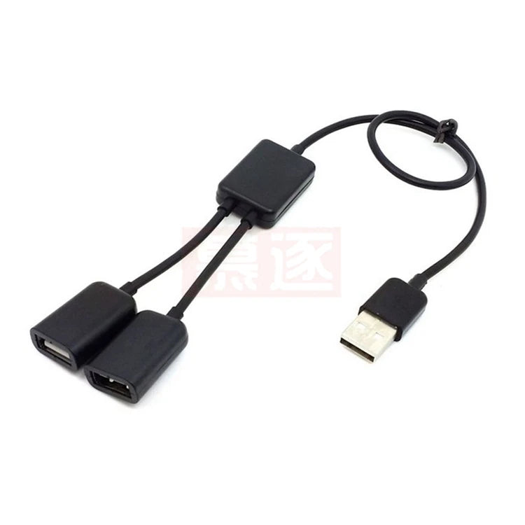 Schwarz USB 2,0 Dual Ports Hub Kabel Bus power Für Laptop Macbook Notebook PC & Maus & Flash Disk