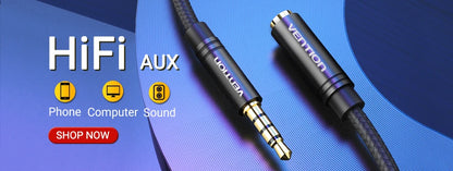 Vention Jack 3.5mm Aux Cable Male to Male 3.5mm Audio Cable Jack for JBL Xiaomi Oneplus Headphones Speaker Cable Car Aux Cord
