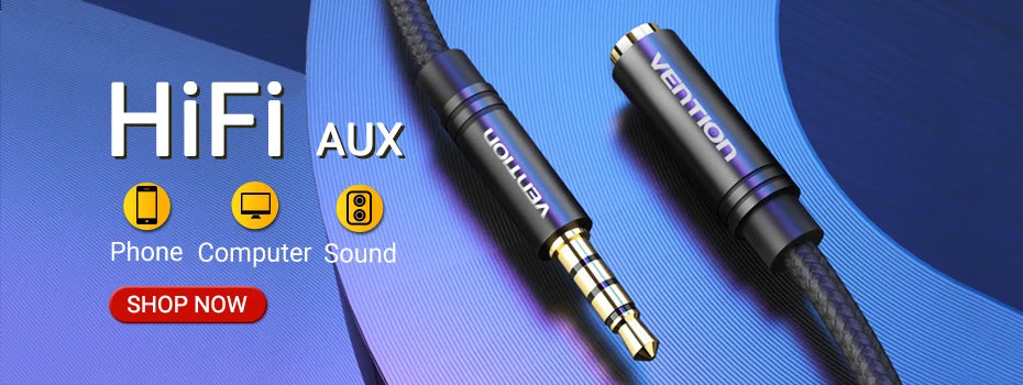 Vention Jack 3.5mm Aux Cable Male to Male 3.5mm Audio Cable Jack for JBL Xiaomi Oneplus Headphones Speaker Cable Car Aux Cord