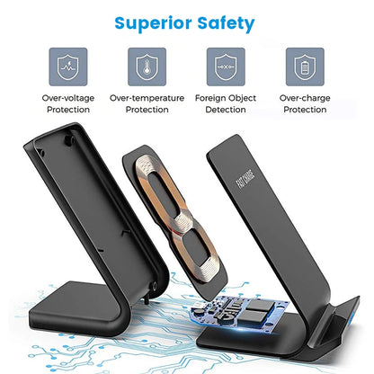 30W Qi Wireless Charger Stand Fast Charging Dock Station For Samsung S20 S10 Xiaomi iPhone 12 11 Pro X XS Max XR 8 Phone Holder
