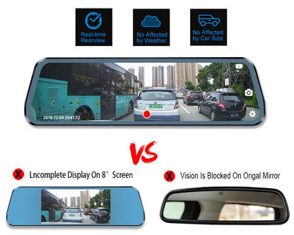 Mirror Camera for Car Touch Screen Video Recorder Rearview Mirror Dash Cam Front and Rear Camera Mirror DVR Black Box