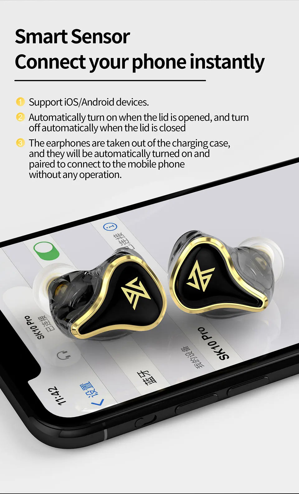 KZ SK10 Pro TWS Earphones Bluetooth Wireless Hybrid HiFi Game Earbuds Noise Cancelling Sport Monitor Headset Z3 SKS S2 Z1PRO