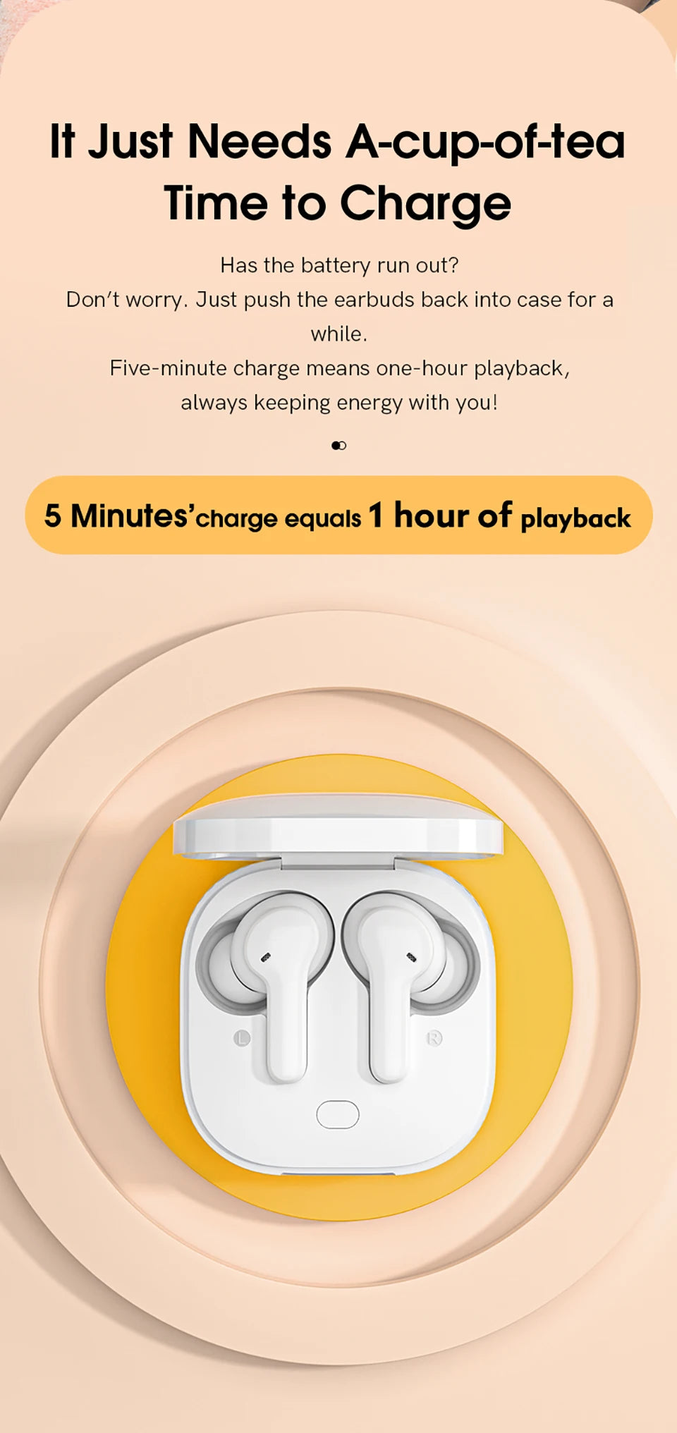 QCY T13 Wireless Bluetooth Earphone with 4 Mics ENC HD Call Headset V5.1 TWS Earphone Touch Control Earbuds Long Standby 40H