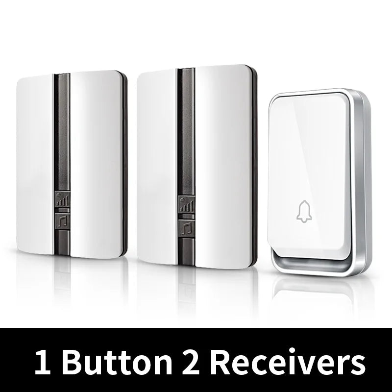 Wireless Doorbell Self-Powered No Battery Waterproof IP44 Wide Voltage 110-240V Global Plugs Long Range Remote Control CE