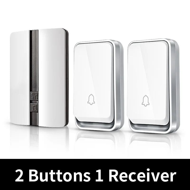 Wireless Doorbell Self-Powered No Battery Waterproof IP44 Wide Voltage 110-240V Global Plugs Long Range Remote Control CE
