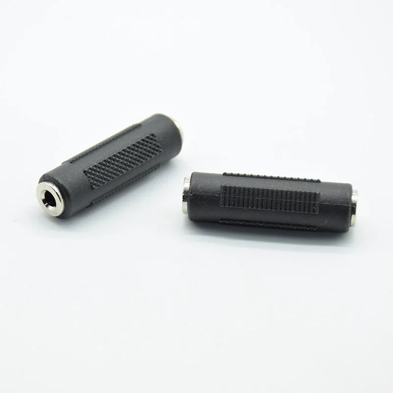 2pcs 3.5 mm Female to 3.5mm Female Jack Stereo Connector Coupler Adapter Audio Cable Extension for MP3 DVD Headphone Car AUX