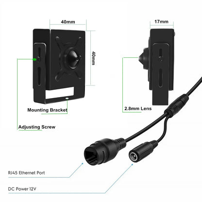 Mini POE IP Camera 8MP 6MP 3MP H.265 Audio CCTV for Indoor Home Security Surveillance Compatible with POE NVR System IMX415 IMX3