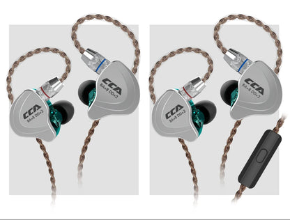 CCA-C10 HiFi Headphones 4BA+1DD Hybrid Technology Music Sports Gaming Earphones Detachable Cable 2pin 0.75mm Wired Earbuds