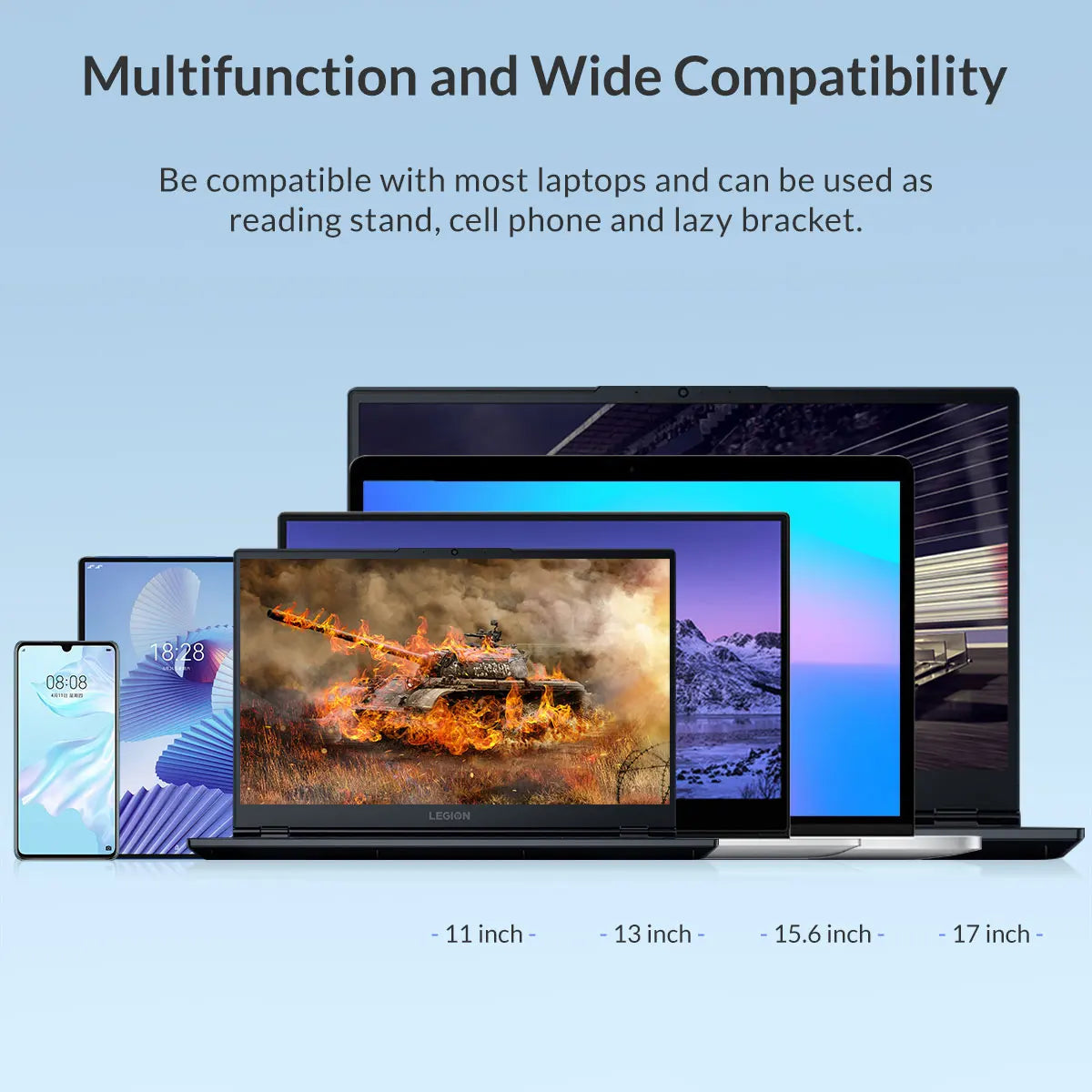 ORICO Portable Laptop Stand Riser Foldable Adjustable Notebook Holder Vertical Computer Stand Desk 7 Angles for MacBook Tablets