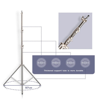 2/2.9M Tripod Super Stable Big Tripod Foldable Light Stand Lifting Frame Wheels Photography Softbox Photo Studio Stainless Steel