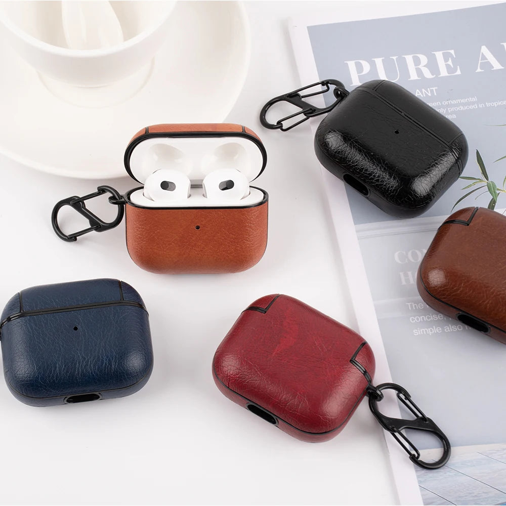 Leather PU Earphone Cover For AirPods Pro 3 2025 Case For AirPods Pro 2 2nd Pro2 Cases For AirPods 5 4 3 2 Funda Headphone Coque
