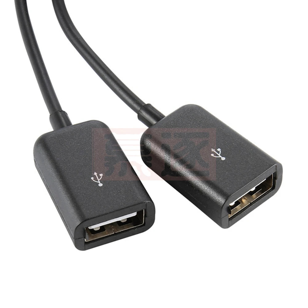 Schwarz USB 2,0 Dual Ports Hub Kabel Bus power Für Laptop Macbook Notebook PC & Maus & Flash Disk