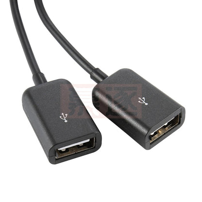 Schwarz USB 2,0 Dual Ports Hub Kabel Bus power Für Laptop Macbook Notebook PC & Maus & Flash Disk